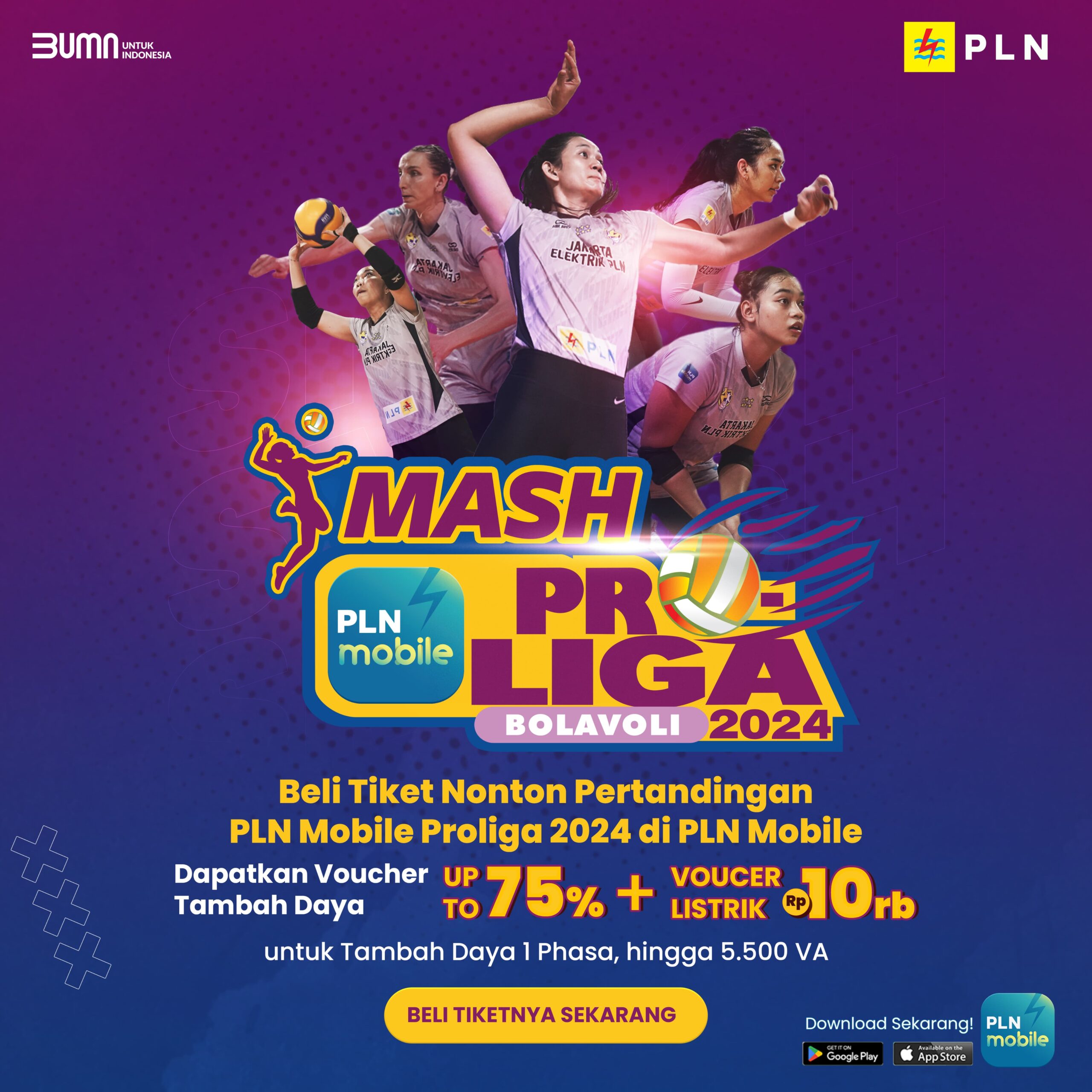 Jangan Sampai Kehabisan, Tiket Proliga Bisa Dibeli di PLN Mobile