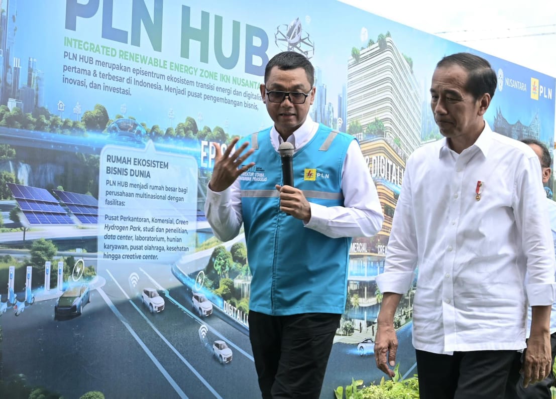 Presiden Jokowi Tandai Pembangunan PLN Hub, Pusat Ekosistem Transisi Energi dan Layanan Digital di Jantung IKN